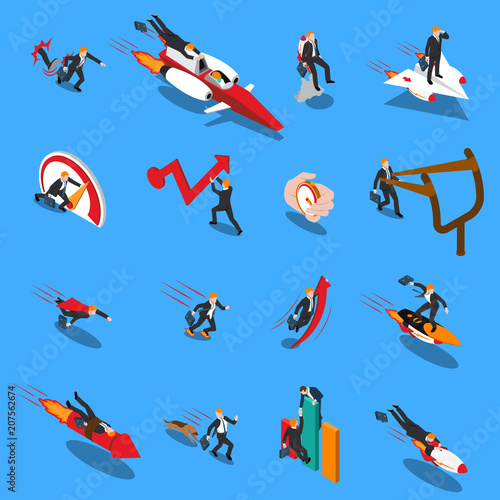 Accelerate Business Concept Isometric Icons