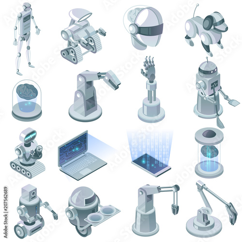  Artificial Intelligence Isometric Set