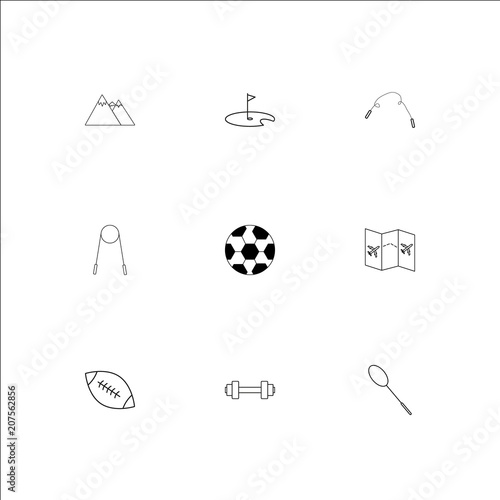 Sport And Recreation outline vector icons set
