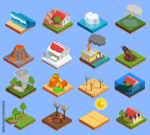Natural Disaster Icons Set