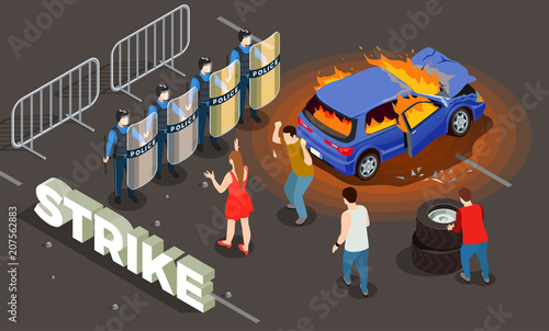 Police Isometric Background