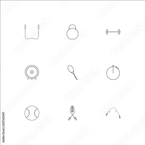 Sport And Recreation outline vector icons set photo