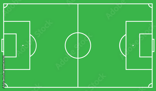 Scheme of the football field of green color, look from above. Vector illustration eps 10