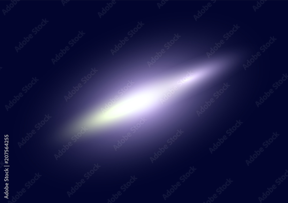 Obraz Blue Glowing light effects on blue background. Optical flare objects . Vector abstract blue flashes