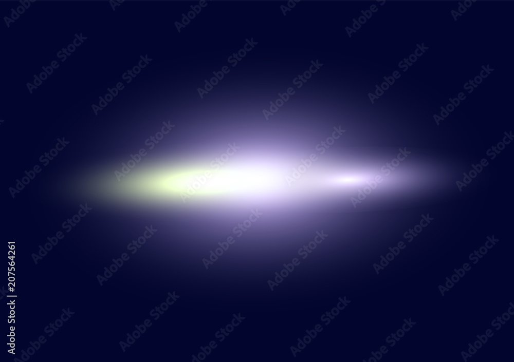 Blue Glowing light effects on blue background. Optical flare objects . Vector abstract blue flashes