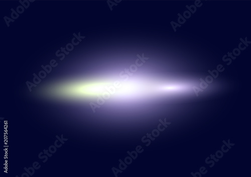 Blue Glowing light effects on blue background. Optical flare objects . Vector abstract blue flashes © Yury