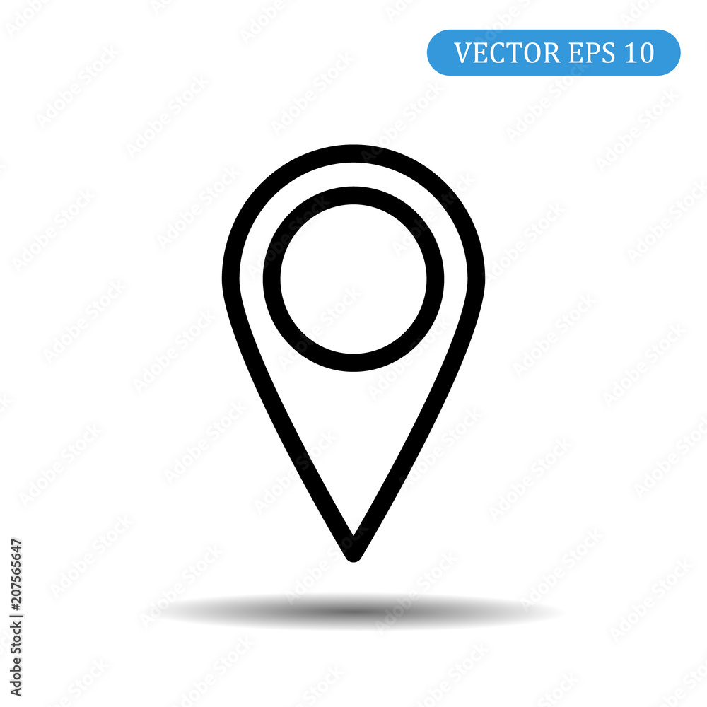 Map pointer icon. GPS location symbol. Thick line, linear design style. Vector illustration EPS 10. Map pointer icon. GPS location symbol. Thick line, linear design style. Vector illustration EPS 10.