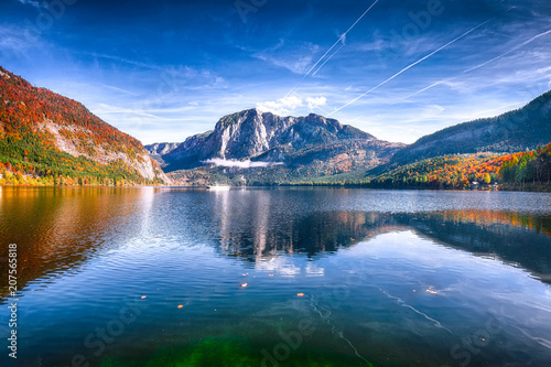 Sunny morning on the lake Altausseer See Alps Austria Europe