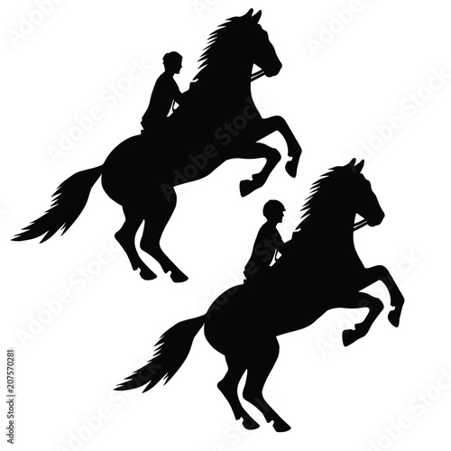 
	Silhouette of a horseman on a horse