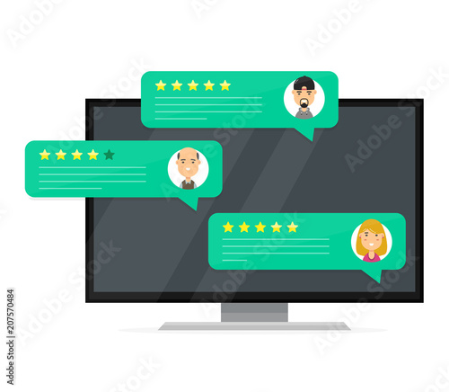 Review rating bubble speeches. Vector 