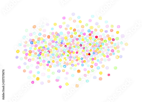 Confetti watercolour style illustration - isolated white background 