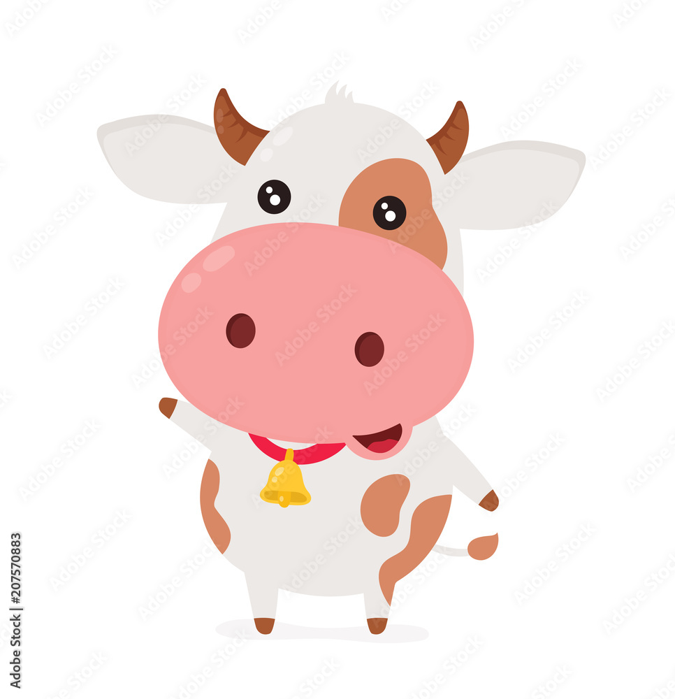Cute smiling happy funny little cow. Cute smiling happy funny little cow.