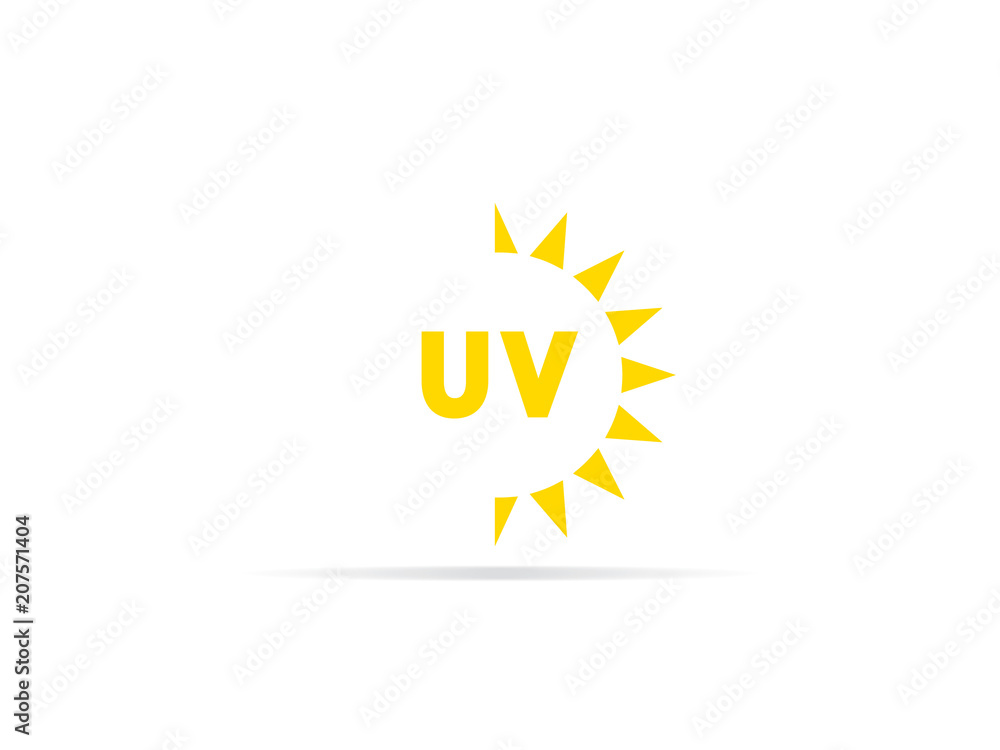 UV radiation icon, ultraviolet with sun logo symbol. vector illustration. UV radiation icon, ultraviolet with sun logo symbol. vector illustration.