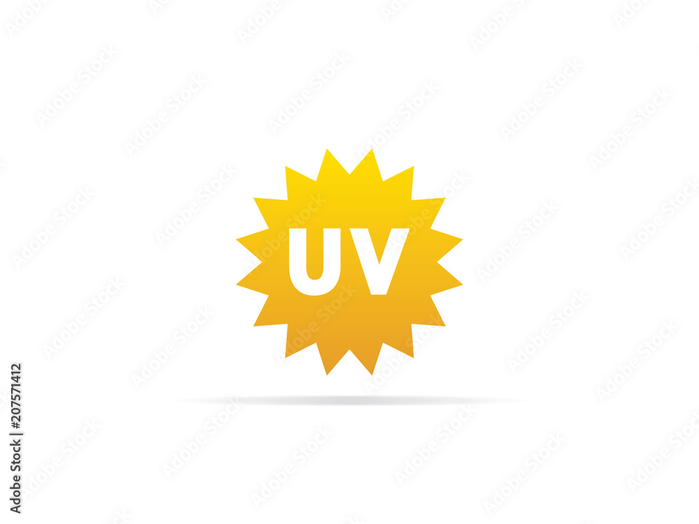 UV radiation icon, ultraviolet with sun logo symbol. vector illustration. UV radiation icon, ultraviolet with sun logo symbol. vector illustration.