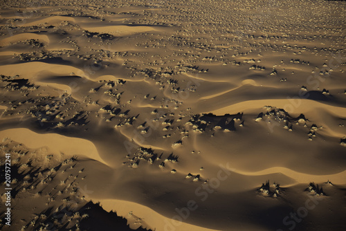 Aerial view of Namib desert sand dunes