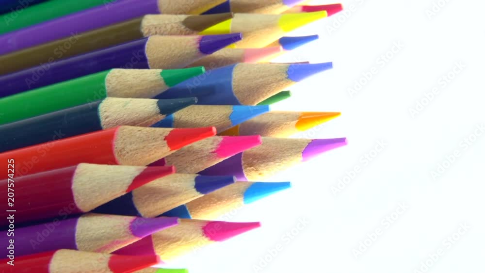 Colored pencil on a white background ,b-roll for variety clips Colored pencil on a white background ,b-roll for variety clips