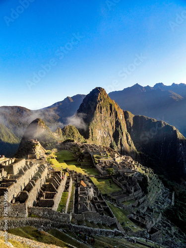 Cuzco, Peru - May 2015: Machu Picchu, 'the lost city of the Incas', an ancient archaeological site in the Peruvian Andes mountains