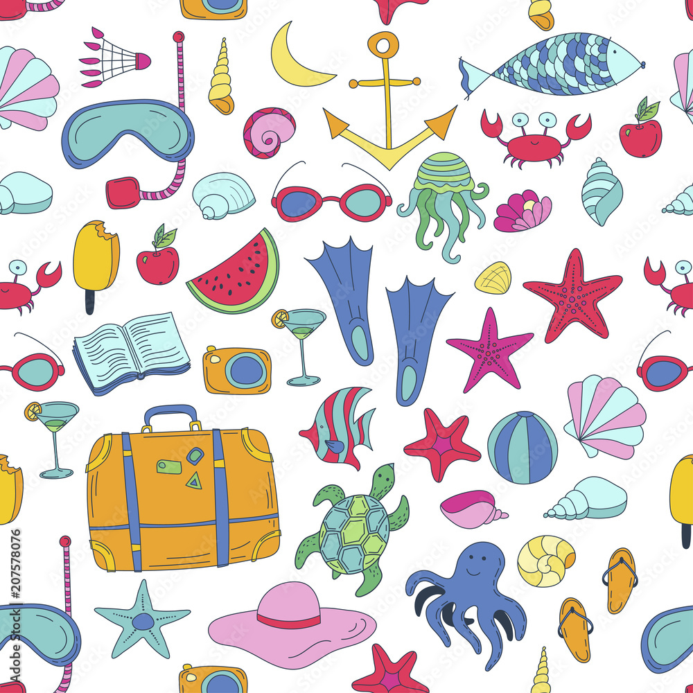 summer vector seamless pattern summer vector seamless pattern