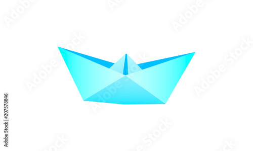 Ship origami vector