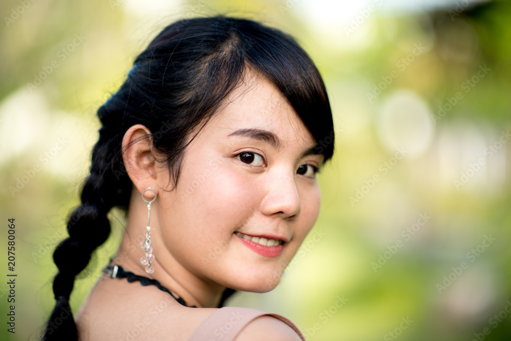 Asian women smiling,select focus. Asian women smiling,select focus.