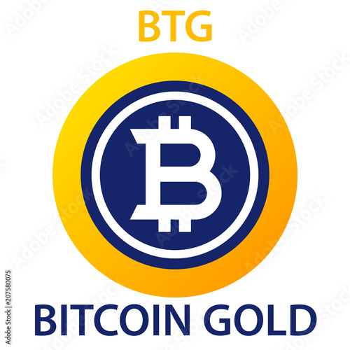 Bitcoin Gold Coin cryptocurrency blockchain icon. Virtual electronic, internet money or cryptocoin symbol, logo