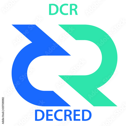 Decred Coin cryptocurrency blockchain icon. Virtual electronic, internet money or cryptocoin symbol, logo