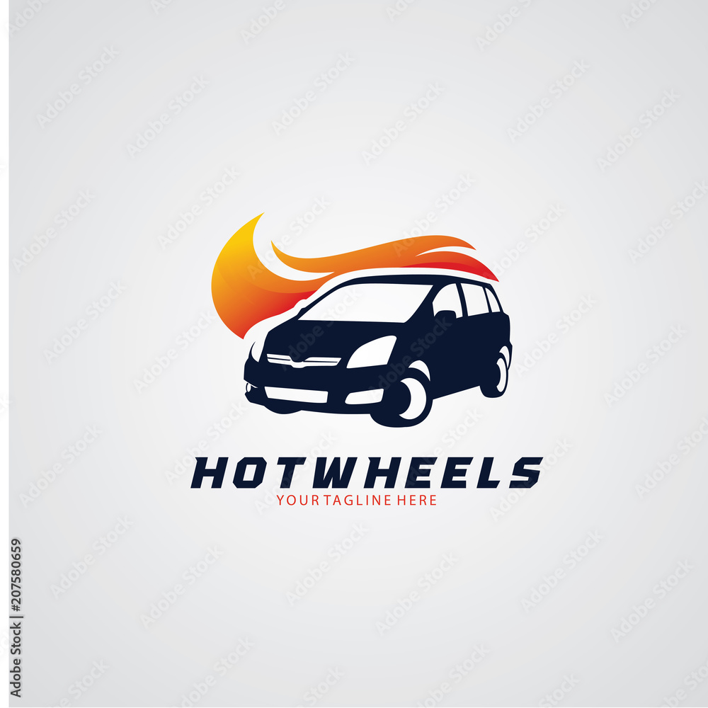Hot Wheels Car Logo Design Template