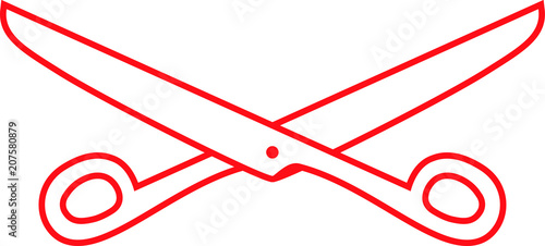 Red White Scissors illustration