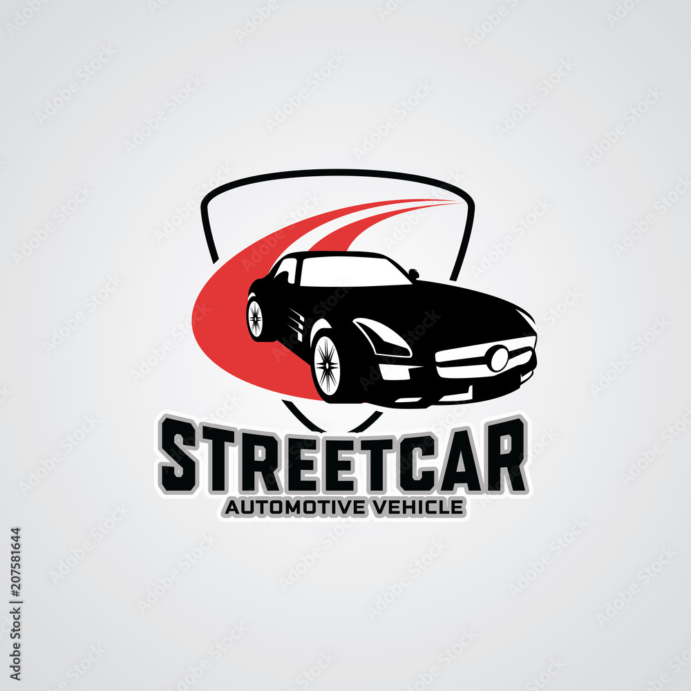 Street Car Emblem Logo Design Template