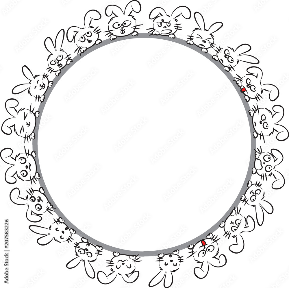 rabbit border design background rabbit border design background