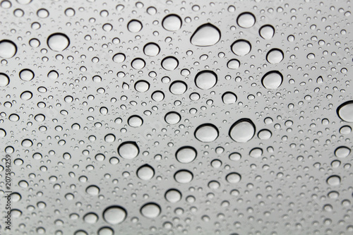 Water droplets on a car window