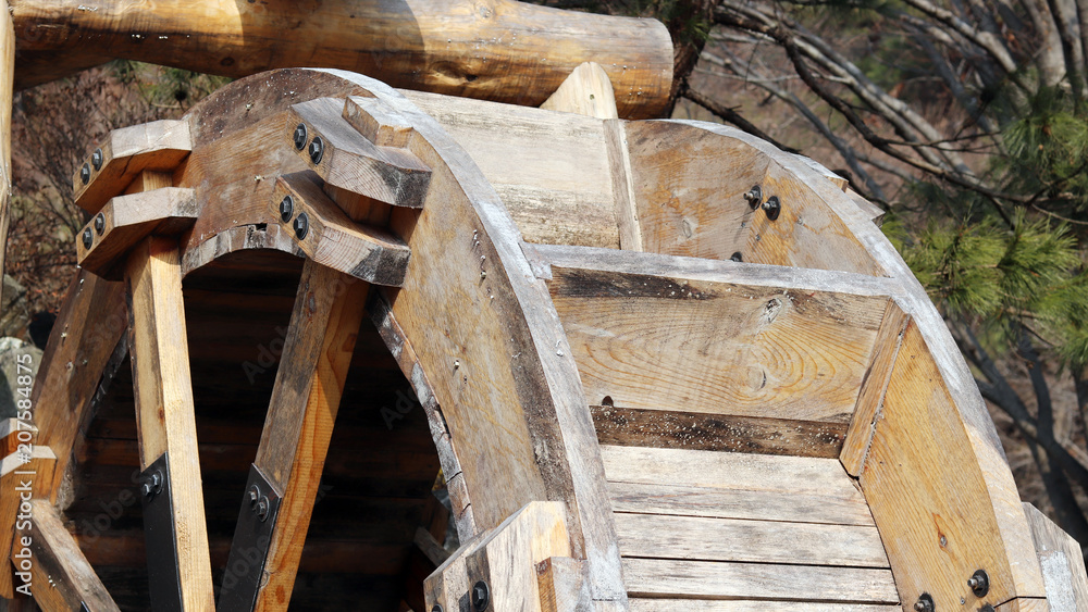 A partial image of waterwheel. A partial image of waterwheel.
