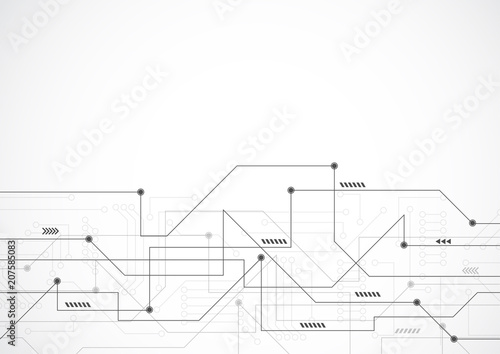 Abstract background with technology circuit board texture. Electronic motherboard illustration. Communication and engineering concept. Vector illustration