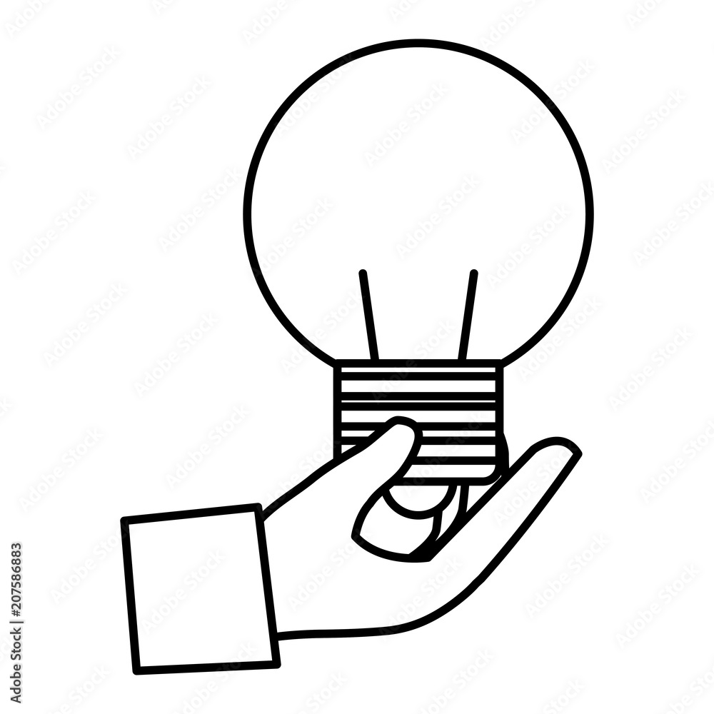 hand lifting bulb light vector illustration design hand lifting bulb light vector illustration design
