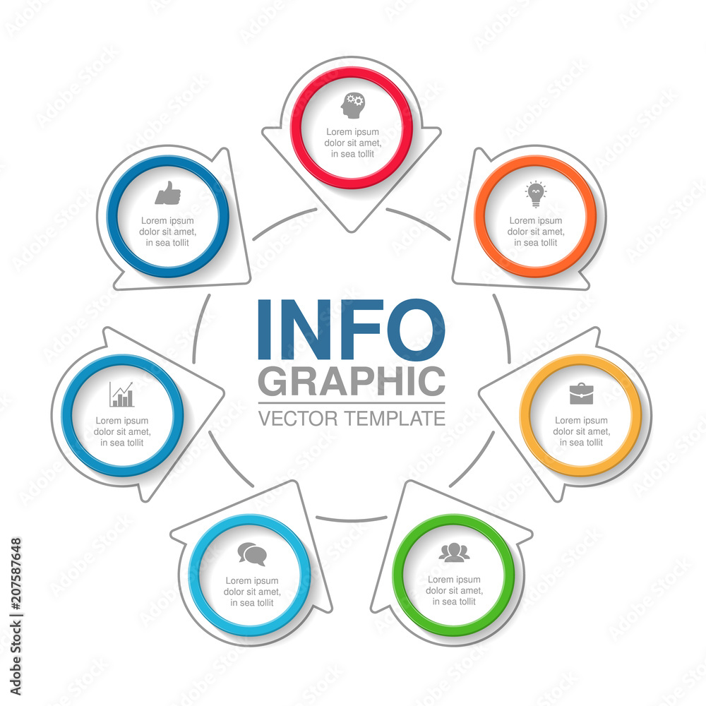 Vector infographic template for diagram, graph, presentation, chart, business concept with 7 options. Vector infographic template for diagram, graph, presentation, chart, business concept with 7 options.