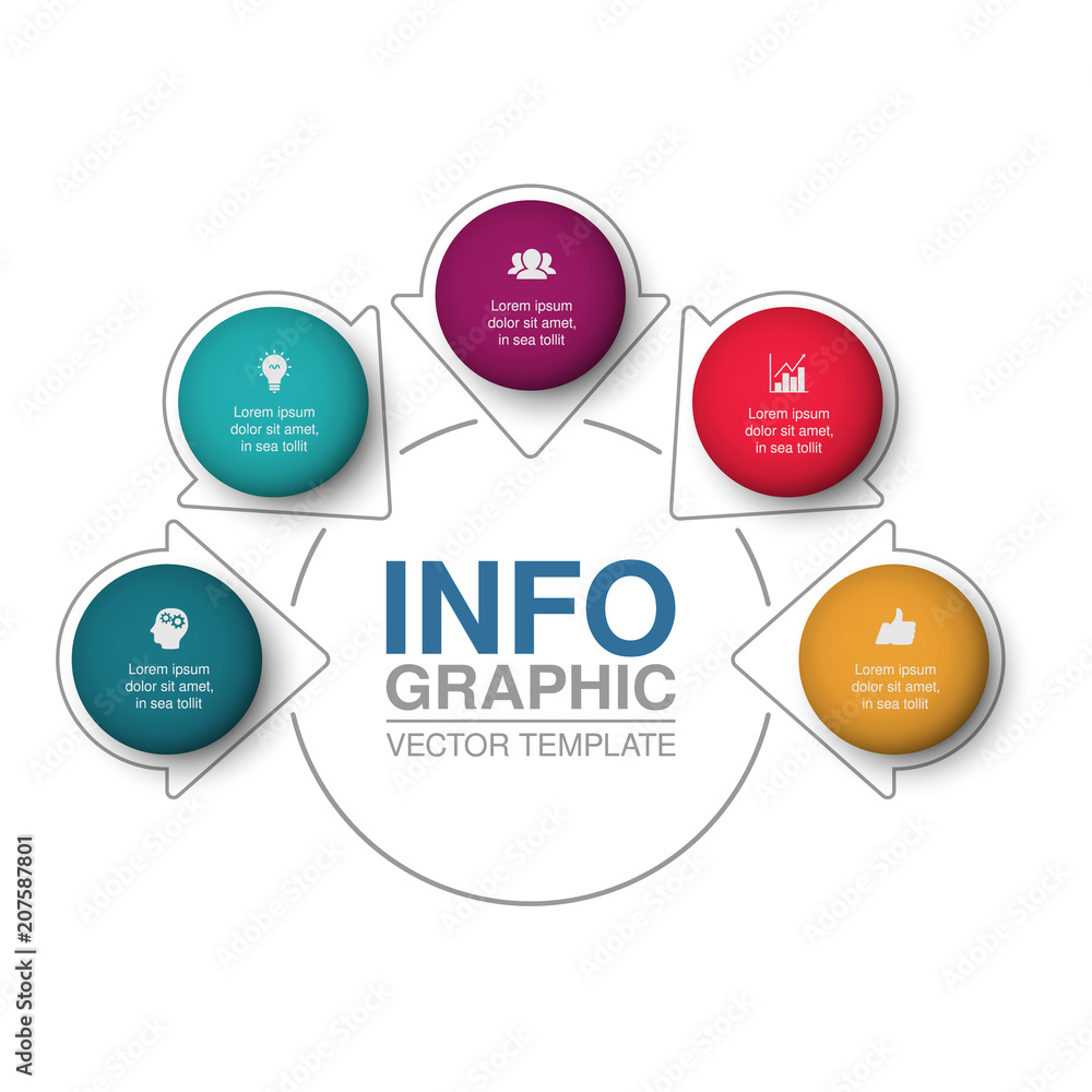 Vector infographic template for diagram, graph, presentation, chart, business concept with 5 options. Vector infographic template for diagram, graph, presentation, chart, business concept with 5 options.