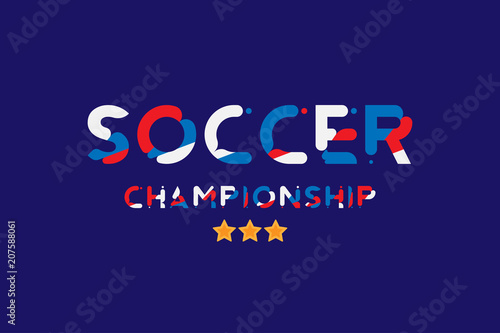 Football championship. Banner template horizontal format with original text on a background