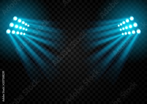 Stadium lights on a dark background