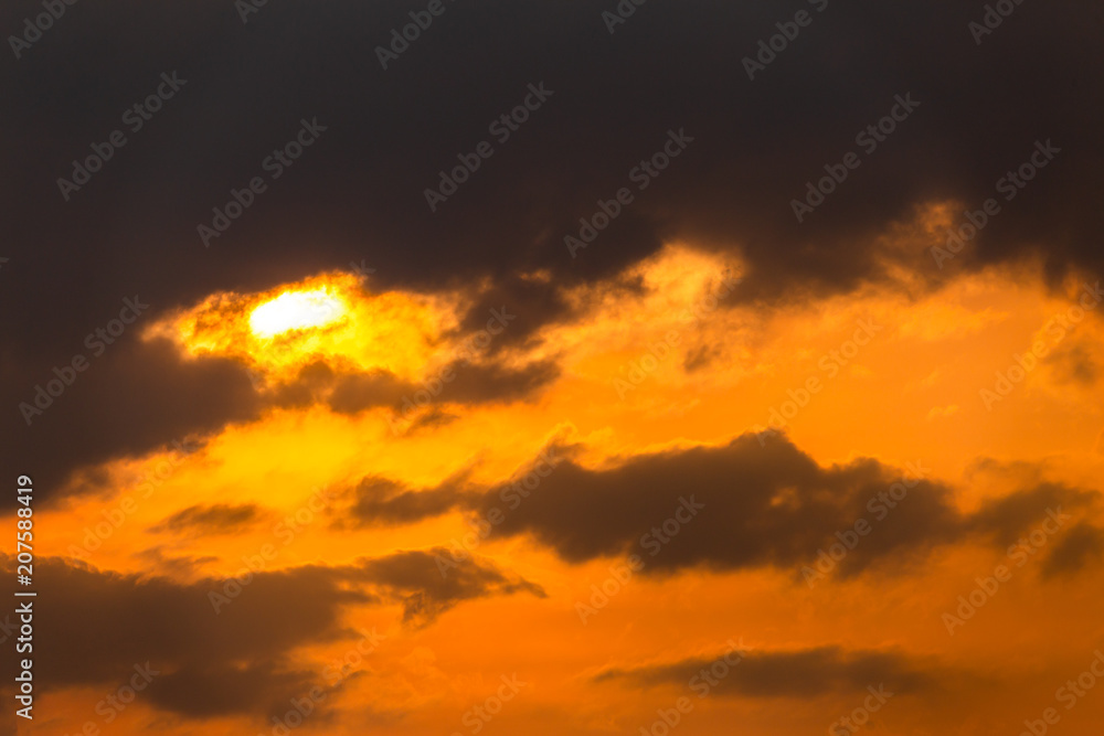 Fototapeta premium colorful dramatic sky with cloud at sunset.