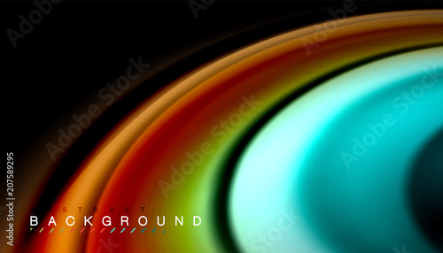 Fluid mixing colors, vector wave abstract background