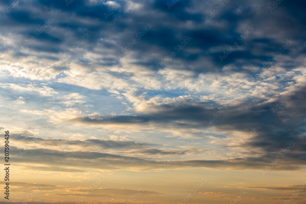 Fototapeta premium colorful dramatic sky with cloud at sunset.