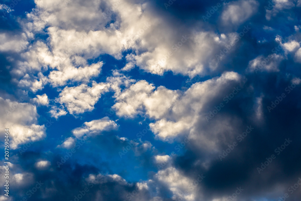 Fototapeta premium colorful dramatic sky with cloud at sunset.