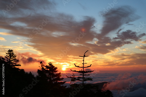 南アルプス夕の焼け