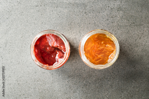 Organic Orange Elderflower and Strawberry Marmalade in Jar / Various Jams.