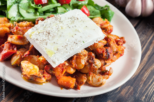 Baked giant beans with feta cheese