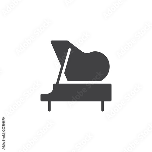 Piano vector icon. filled flat sign for mobile concept and web design. Grand piano simple solid icon. Symbol, logo illustration. Pixel perfect vector graphics