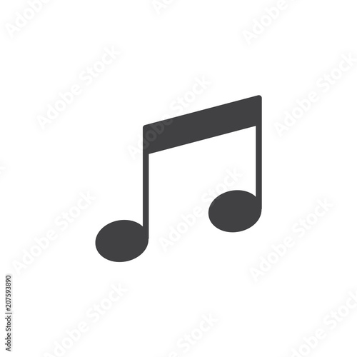 Musical note vector icon. filled flat sign for mobile concept and web design. Melody simple solid icon. Symbol, logo illustration. Pixel perfect vector graphics