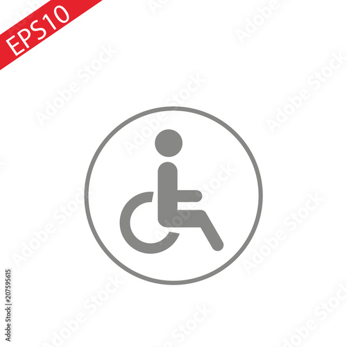 Disabled Handicap Icon in circle . Vector illustration