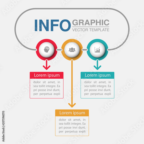 Vector infographic template for diagram, graph, presentation, chart, business concept with 3 options.