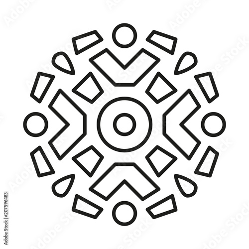 Simple Mandala Shape for Coloring. Vector Mandala. Floral. Flower. Oriental. Book Page. Outline.